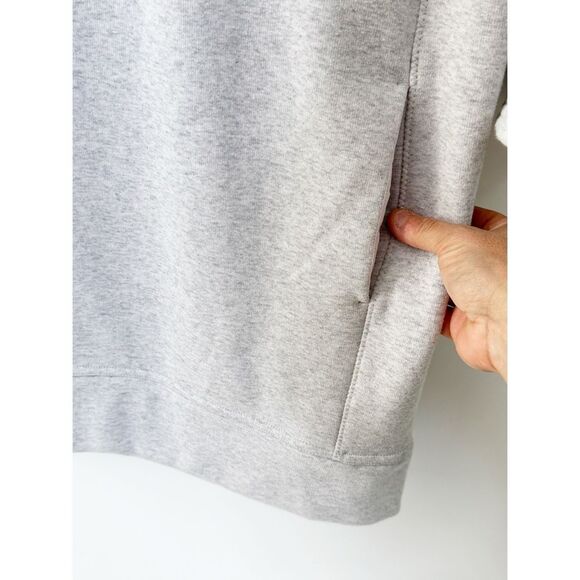Athleta Cozy Karma Back Zip Fleece Crew Neck Sweatshirt Dress Gray Size XXS - Picture 6 of 11